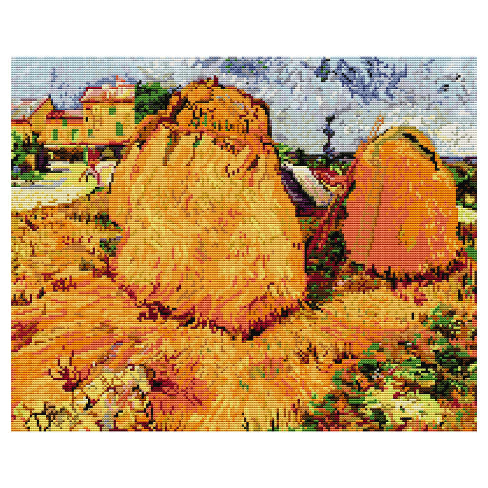 

44*36CM - 14CT Stapmed Cross Stitch - Van Gogh Haystack, 501 Original