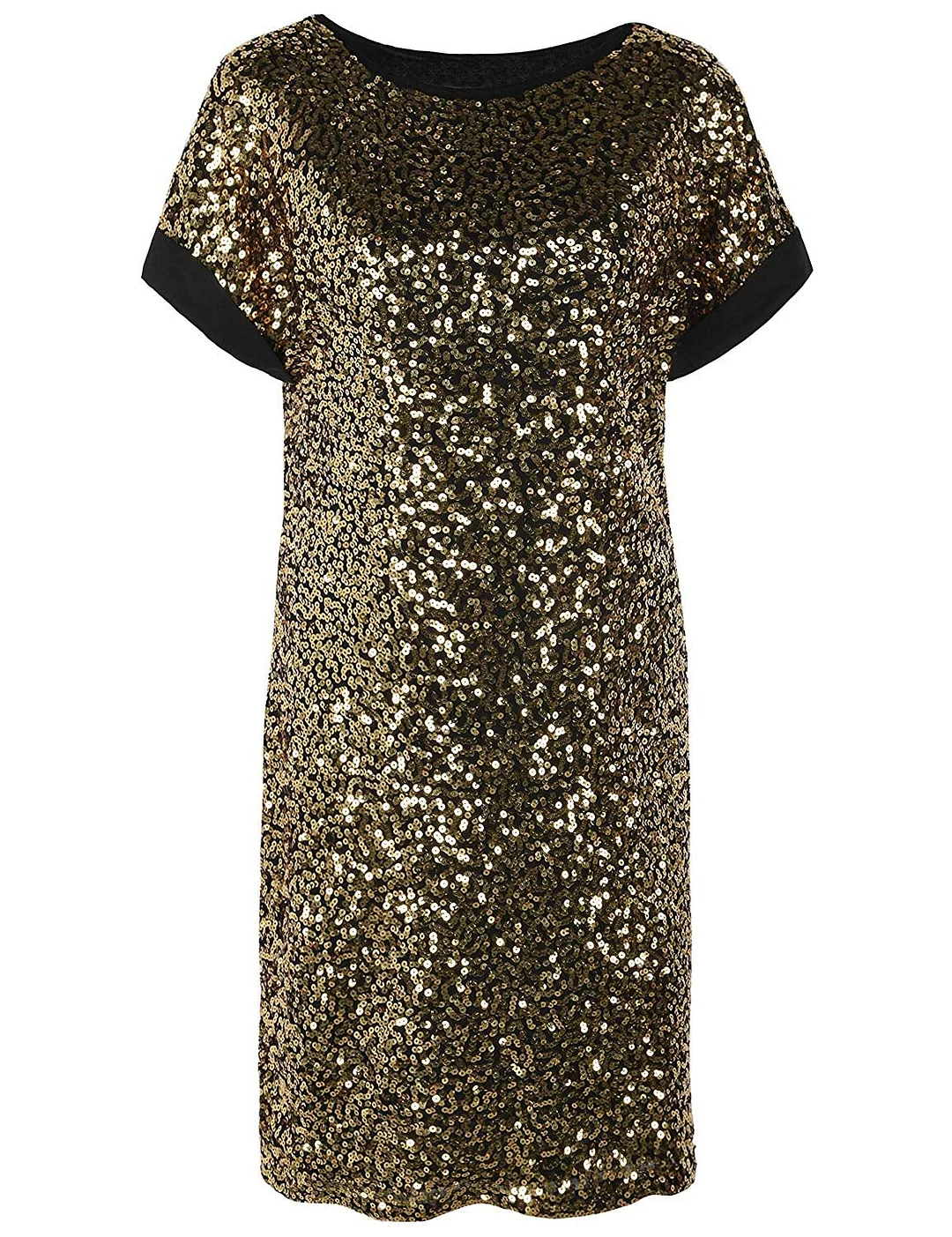 Women's Sequin Cocktail Dress Loose Glitter Shift Party Tunic Dress