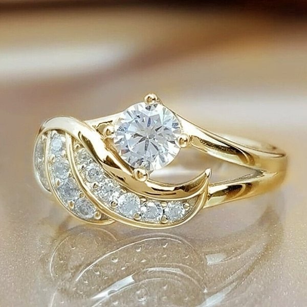 UsmallLifes King Women Angel Wings Charming Diamond Princess Jewellery Trendy Lady Temperament Bridal Sets Rings US Mall Lifes