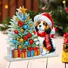 Acrylic Christmas Dogs Double Sided Diamond Painting Paper Towel Napkin Holder