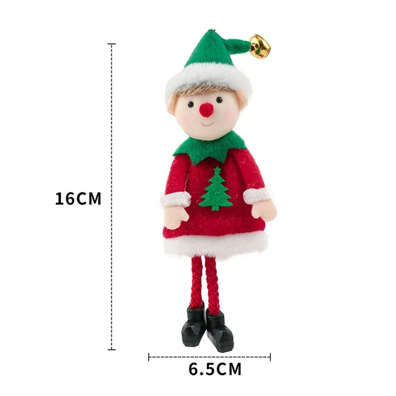New Year 2022 Christmas Elf Doll Ornaments Xmas Tree Hanging Pendant Navidad 2021 Santa Kids Gift Christmas Home Decoration
