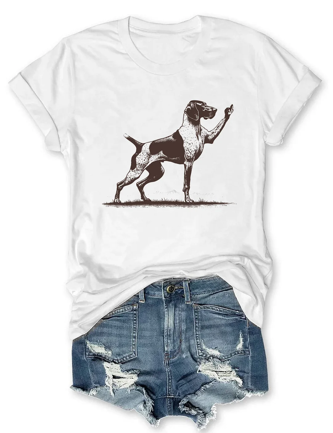 Rude Pointer Dog German Shorthair Dog T-shirt