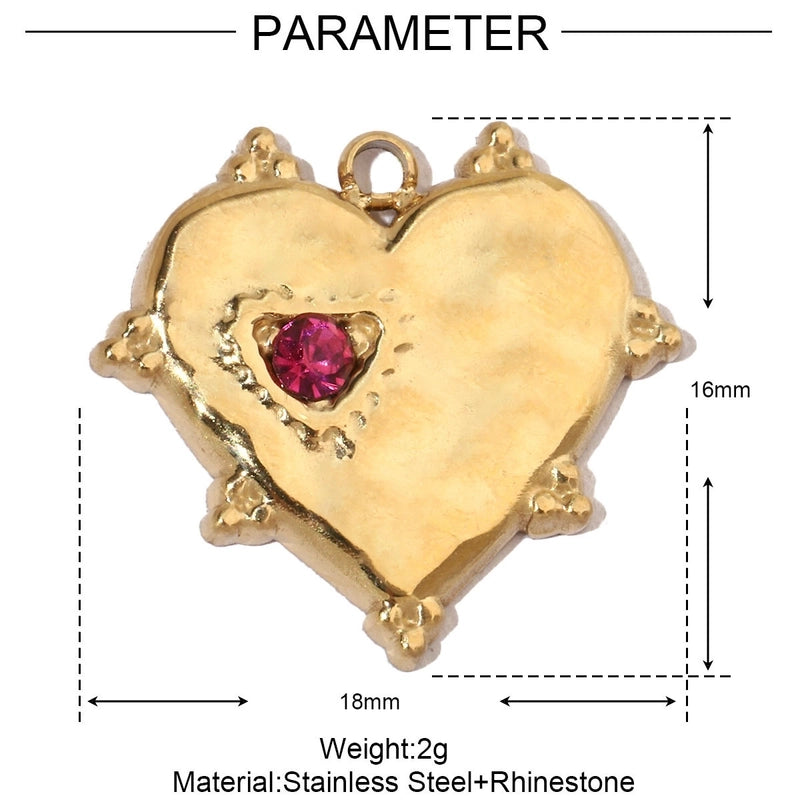 3 PCS/Package 13 * 20mm 14*27mm 28*39mm Titanium Steel Rhinestones Santa Claus Cherry Snowman Pendant Jewelry Accessories