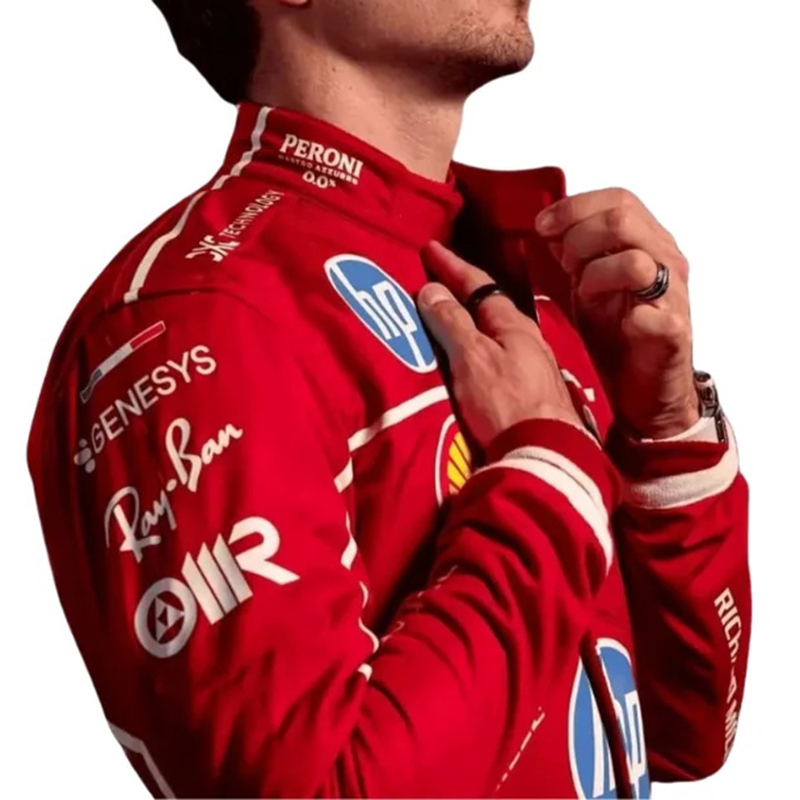 Men's Red Racing Print Jumpsuit