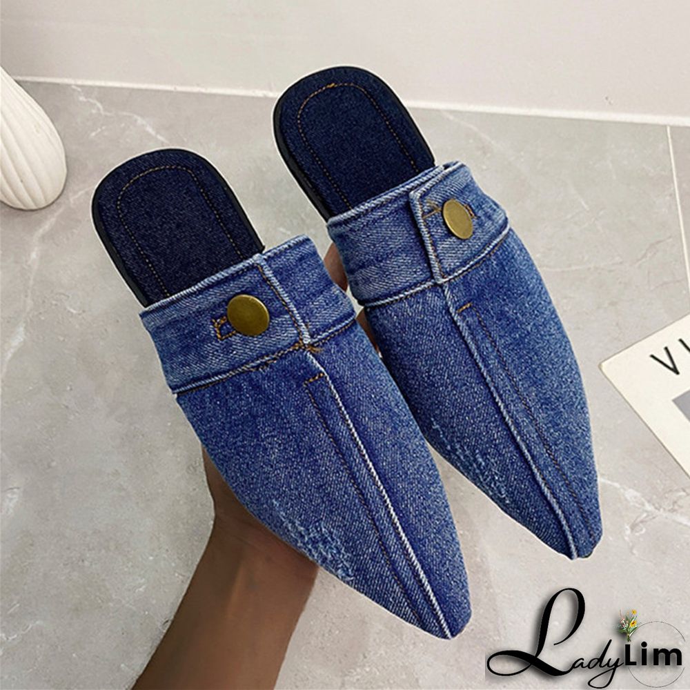 Deep Blue Fashion Casual Patchwork Pointed Comfortable Shoes