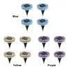 4Pcs LED Mosaic Solar Disk Light Solar-Powered Decorative Driveway Lamps Auto On/Off Ground Mosaic Disk Lamp for Outdoor Walkway Patio & Lawn