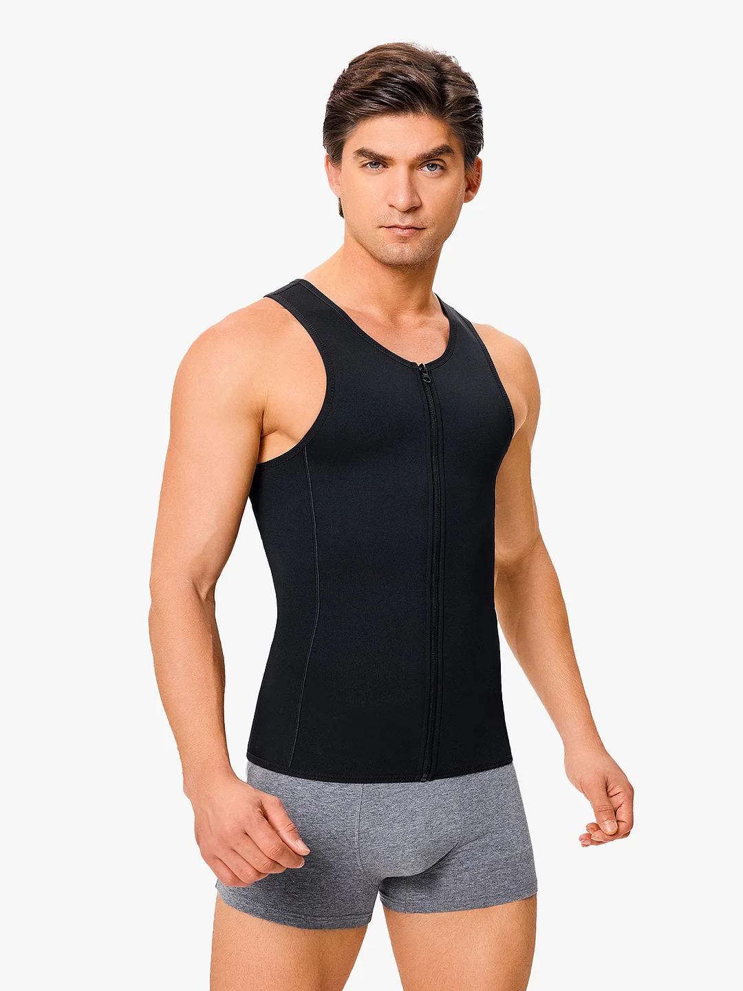 Zipper Belly Compression Workout out Waist Trainer Shapewear Tank Top