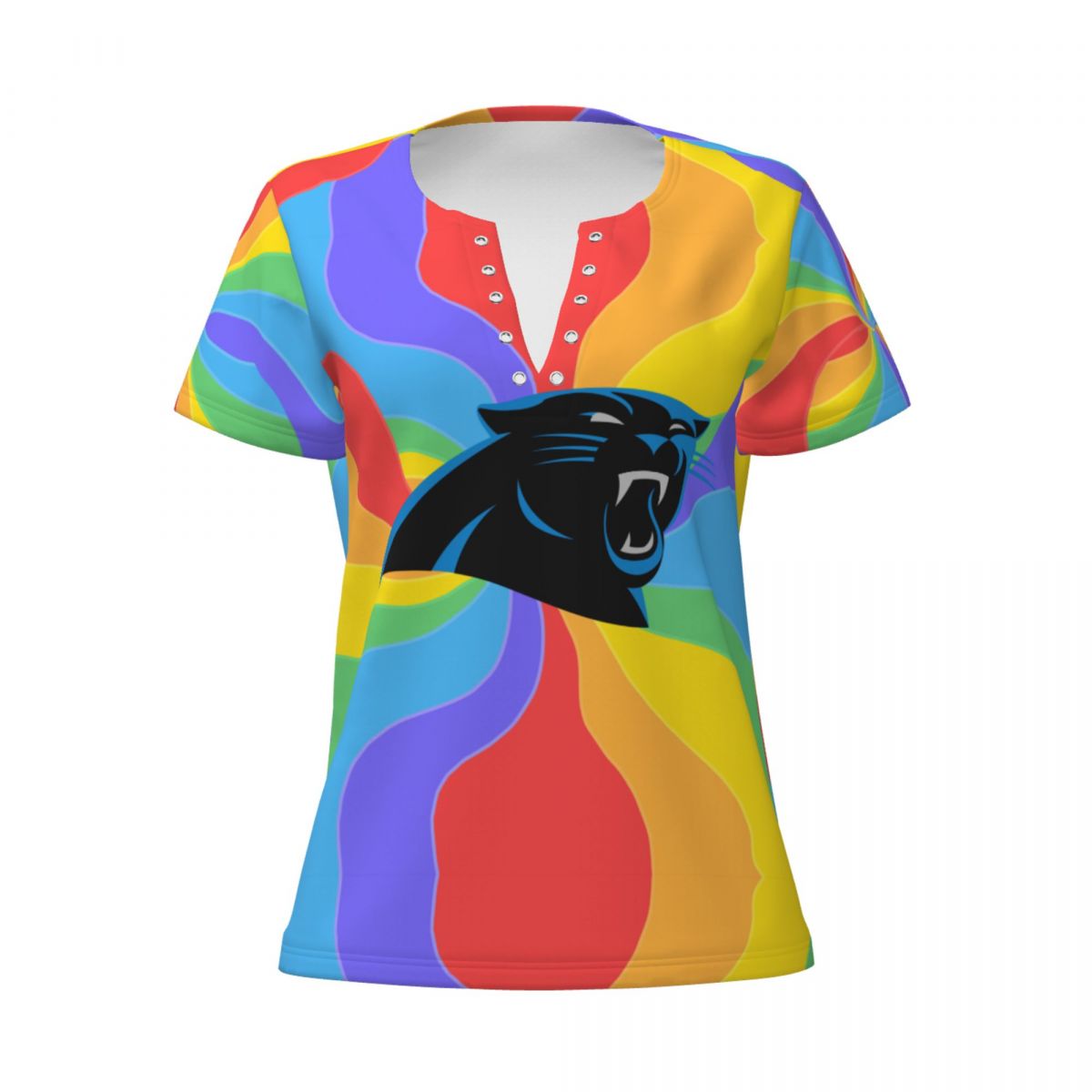 Carolina Panthers Pride Women's Summer Tops V Neck T-Shirt
