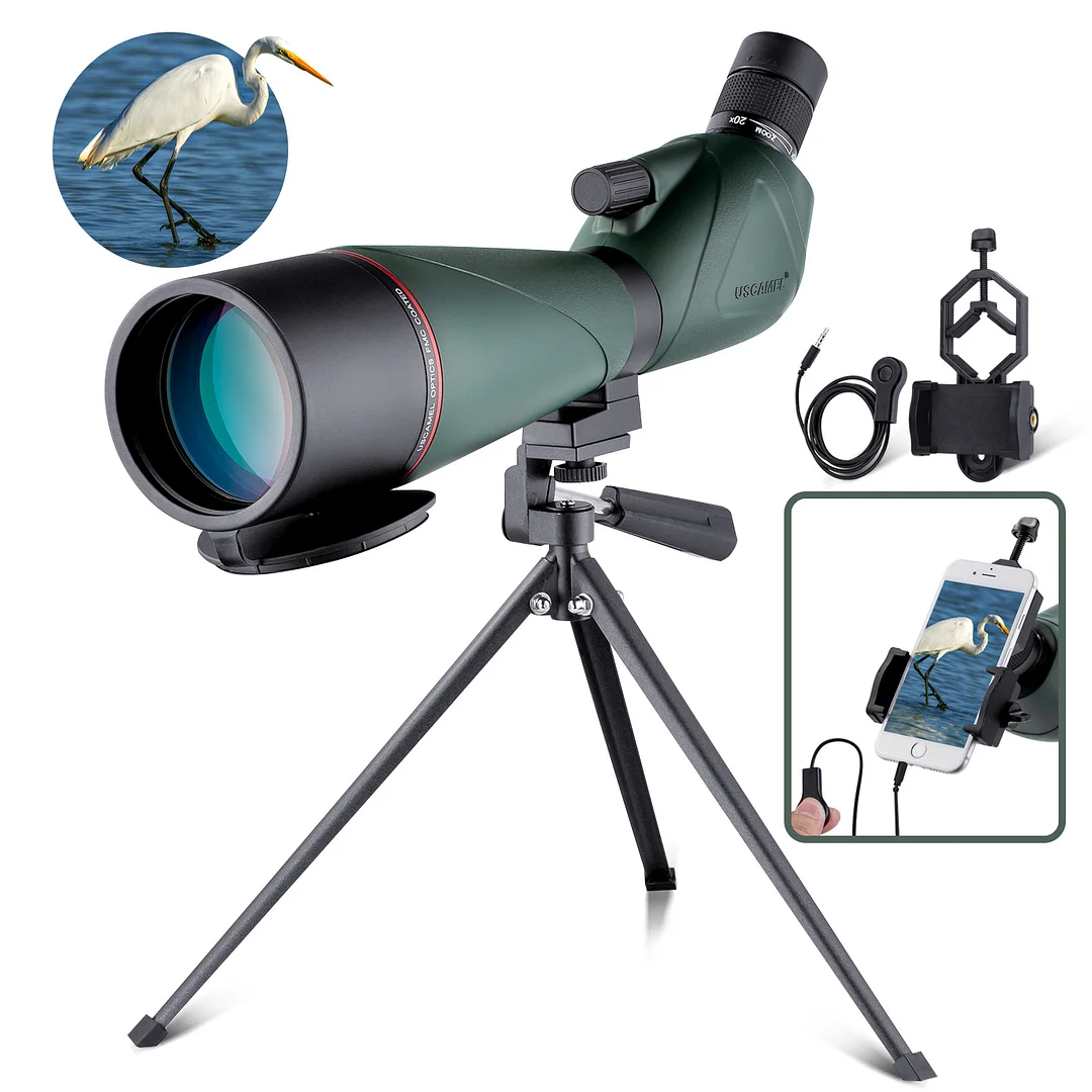 Spotting Scope with Tripod, Carrying Bag and Scope Phone Adapter,Waterproof