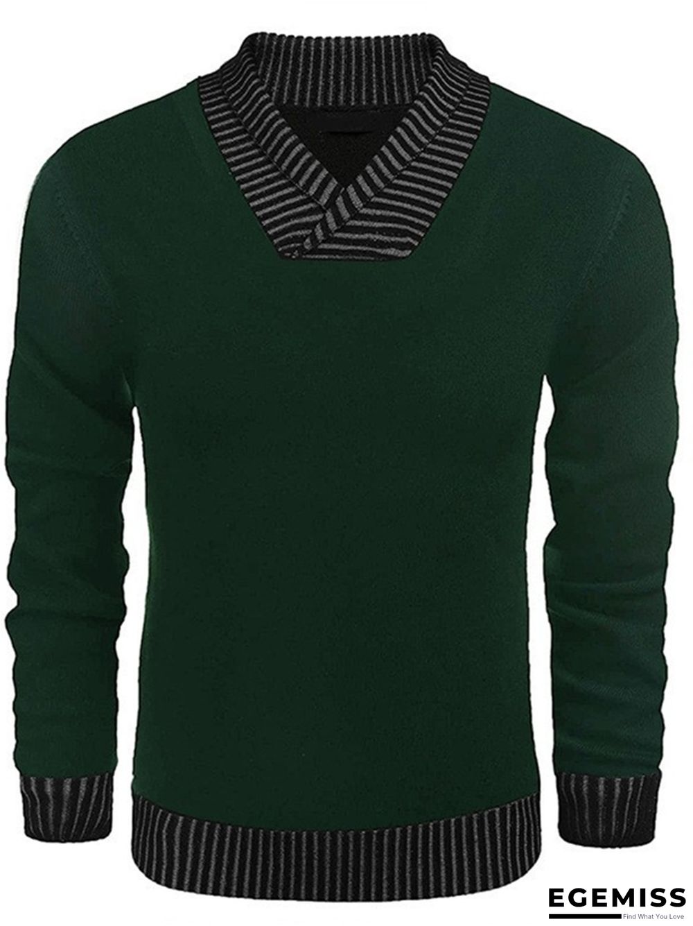 Long Sleeve V-neck Men's Casual Knitting Sweater | EGEMISS