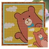 Cute Coffee Bear-14CT Stamped Cross Stitch Kit(25x25cm)