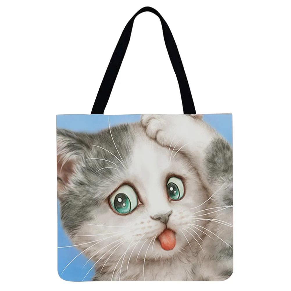 Linen Tote Bag -  Cat