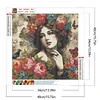 Retro Girl and Flower - Diamond Painting - Full Round Drill (Canvas|40*40cm)