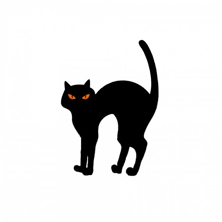 Halloween Metal Black Cat Silhouette Stakes