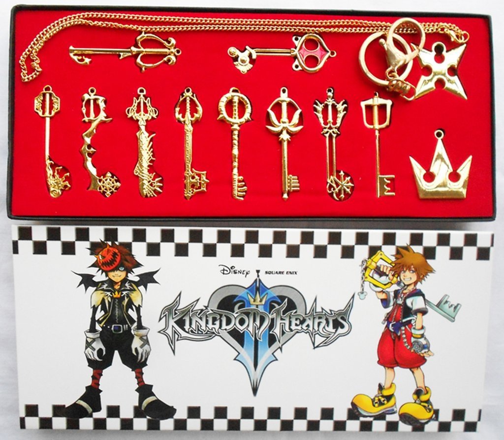 Manga Kh Kingdom Hearts Metal Necklace Keychain Box Collection Cosplay Accessorie