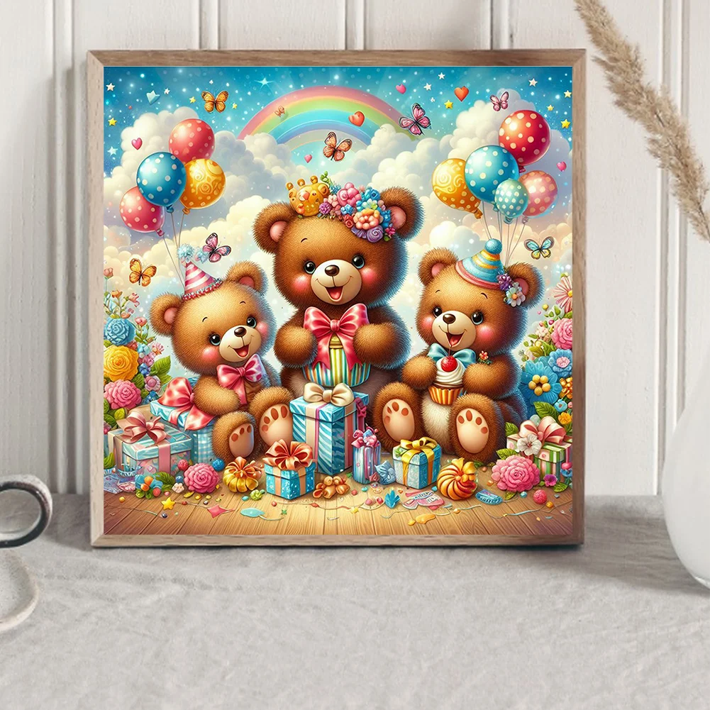 Diamond Painting - Full Round Drill - Gift Bear(Canvas|40*40cm)