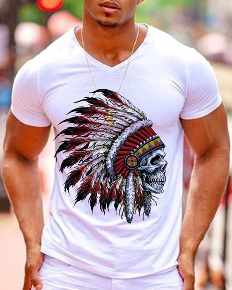 Casual Print Loose Short Sleeve T-shirt