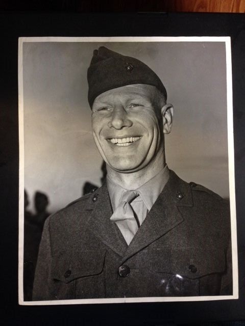 Bill Veeck Original US Marine Corps Official Photo Poster painting Dated 1944 Incredibly Rare!