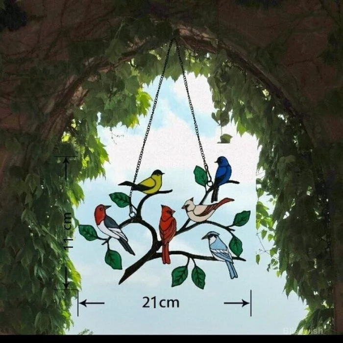 Last Day Special Sale The Best Gift-Birds Stained  Window  Panel Hangings
