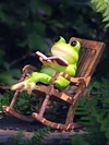 Handmade Resin Crafts Creative Frog Rocking Chair Ornaments Garden Balcony Landscaping Desk Table Decoration