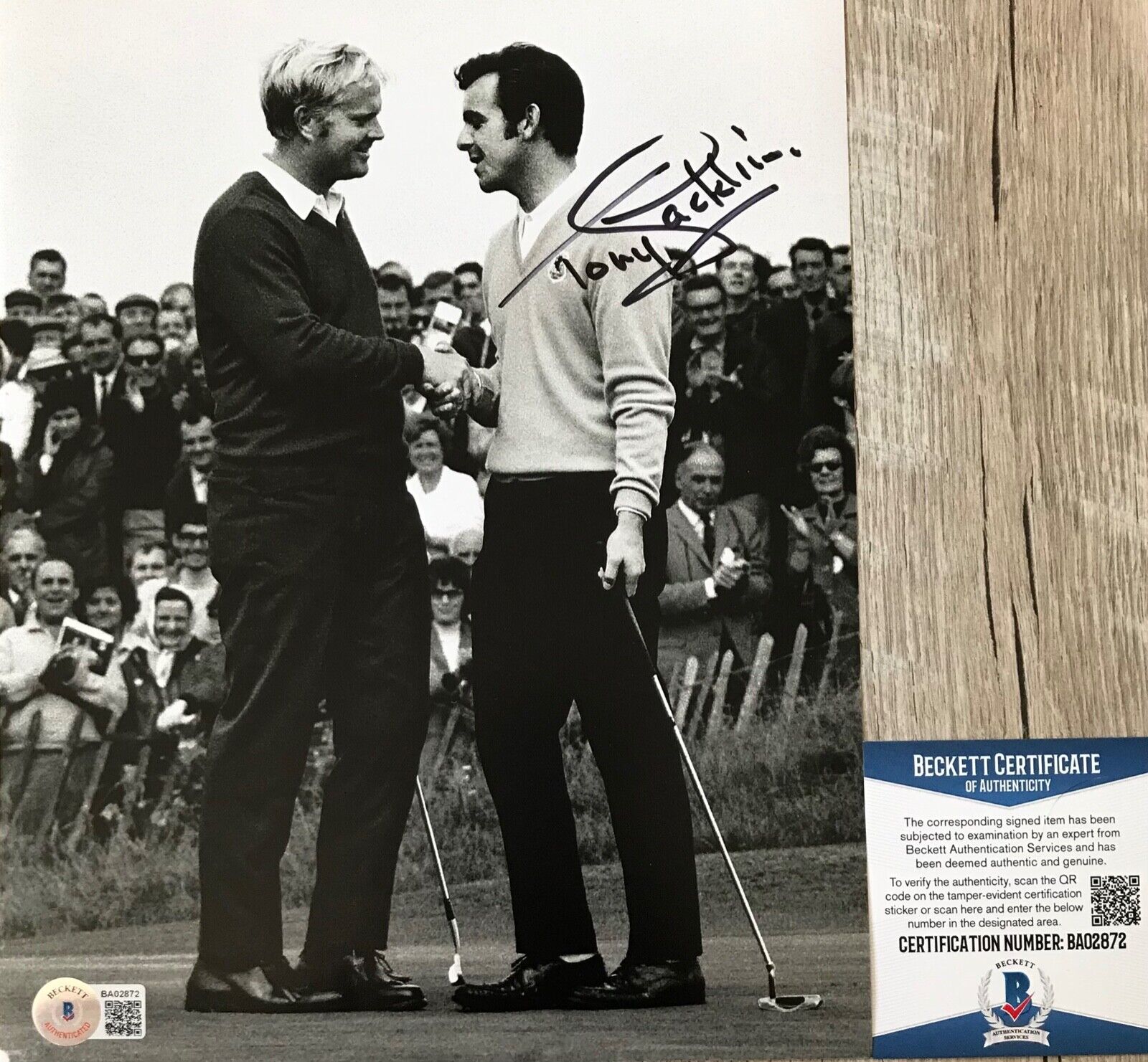 Tony Jacklin US OPEN Autographed Signed PGA Golf 8x10 Photo Poster painting Beckett BAS