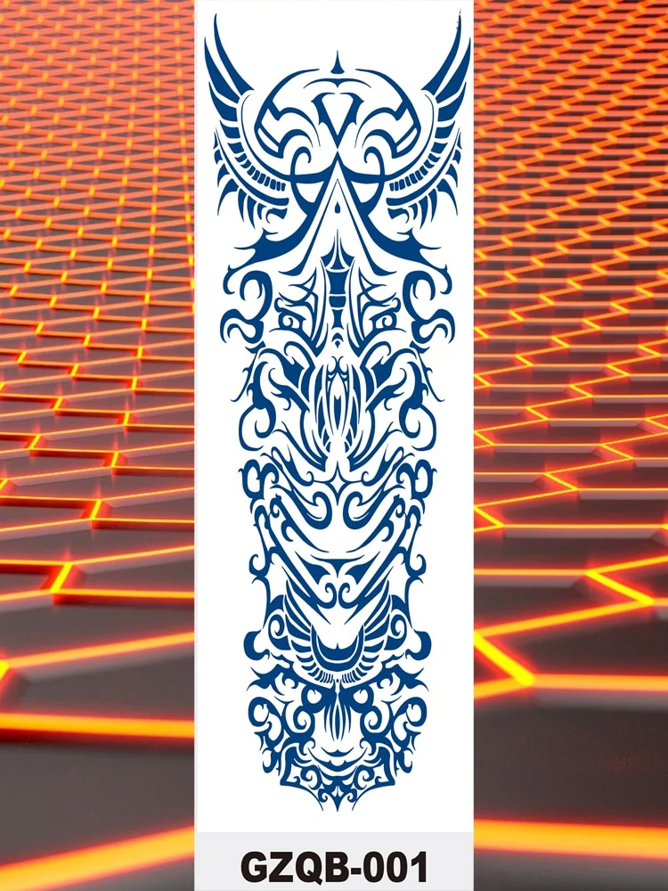 Temporary Flower Full Arm Tattoos Stickers Indian Wolf Dragon Navigator Totem Juice Ink Men Women Girl Leg Fake Tatoo Hot Sale