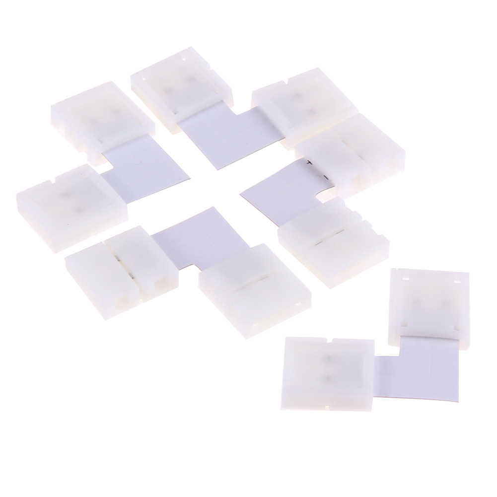 

10Pcs LED Strip Connector 2pin 10mm L Shape Splitter No soldering Connector, 501 Original