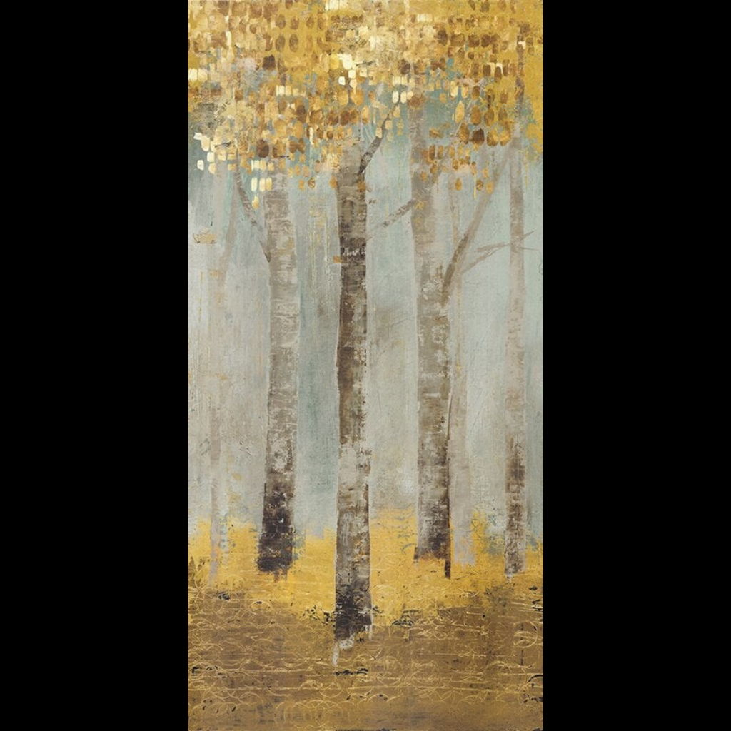 GOLDEN ABSTRACT TREE CANVAS POSTER