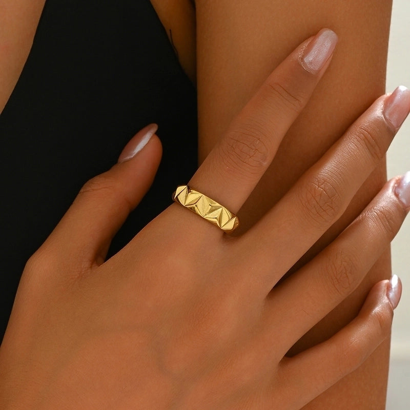 Classical Minimalist Irregular 304 Stainless Steel 14K Gold Plated Polishing Plating Rings