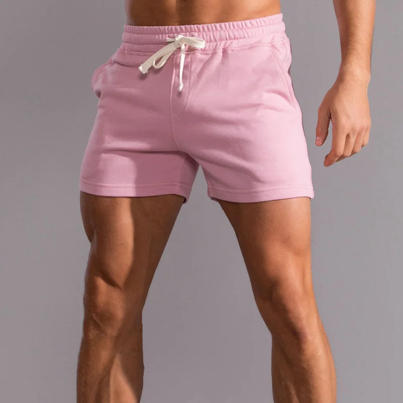 Men's Solid Color Lace-up Shorts