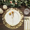 10 Pack | 13" Metallic Gold Foil Mesh Table Placemats, Disposable Round Shiny Dining Mats