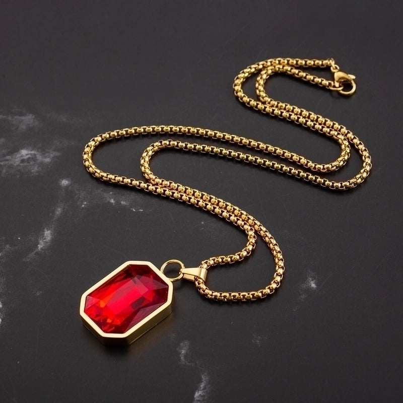 304 Stainless Steel 18K Gold Plated Hip-Hop Plating Inlay Square Rhinestones