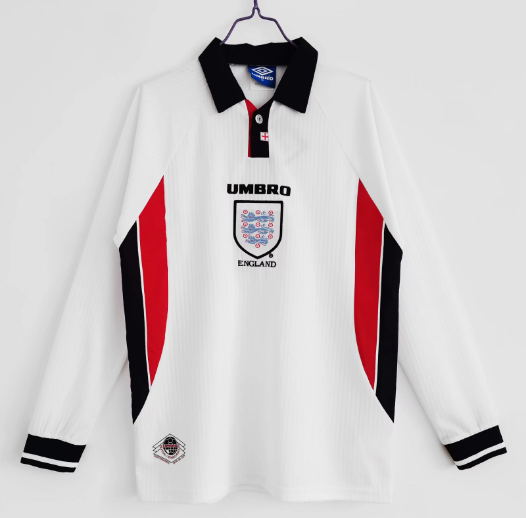 Retro England 1998 Home Long Sleeve Men's Football T-Shirt Thai Quality