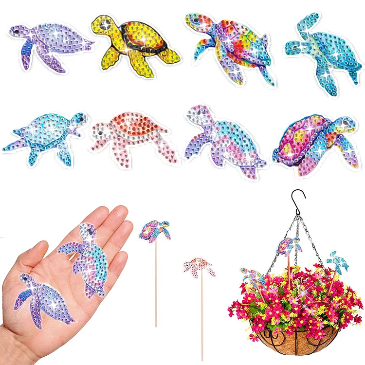 Cartoon Turtle Garden Stake Animal Diamond Art Craft Kits Craft Supplies gbfke