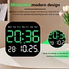 Digital Wall Clock LED Desk Alarm Clock Temperature/Date Display for Home Office