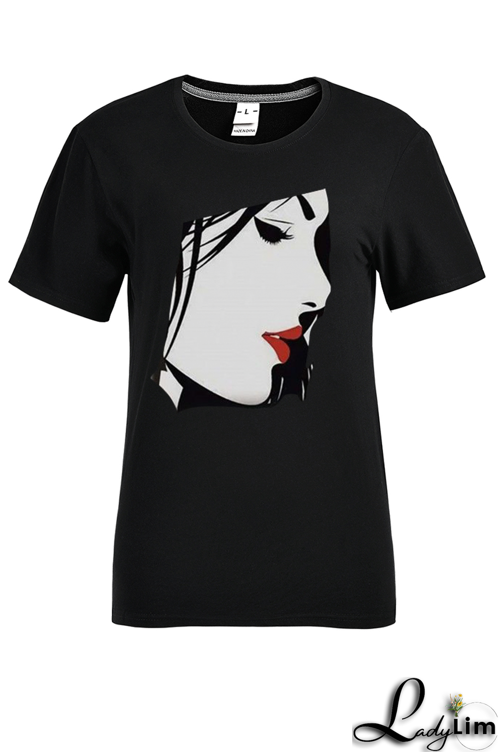 White Fashion Street Print Patchwork T-Shirts