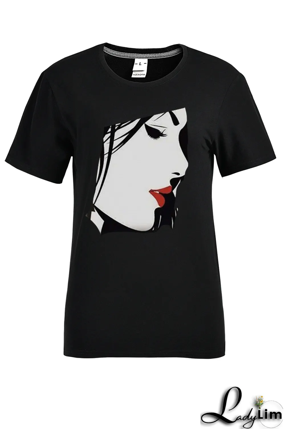 White Fashion Street Print Patchwork T-Shirts