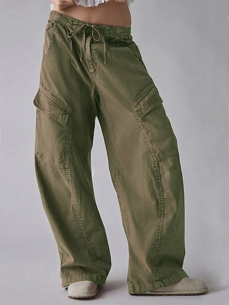 Women's Baggy Cotton Utility Barrel Trousers &ndash; Relaxed Fit &ndash; view 2