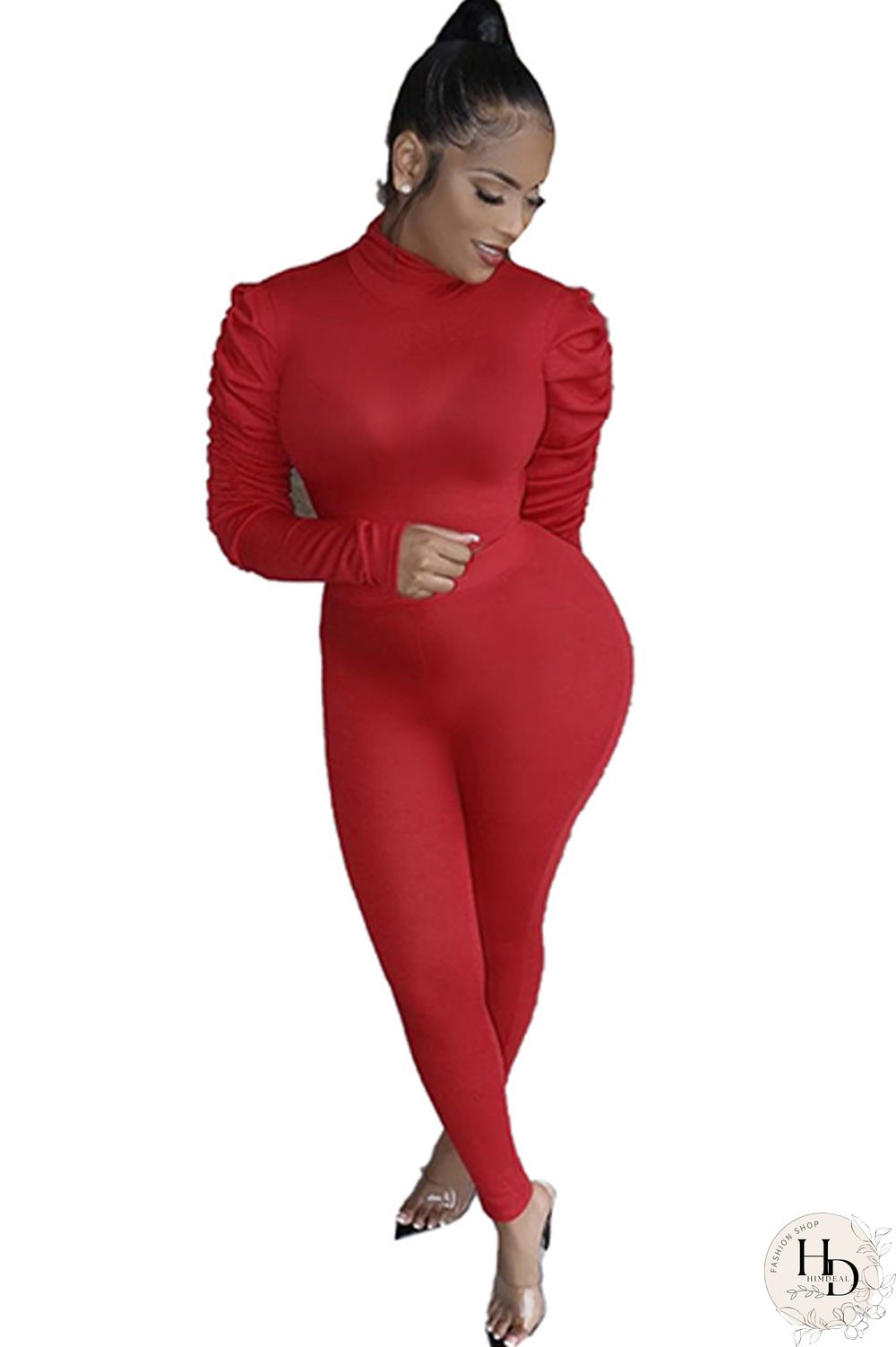 Black Polyester Casual Two Piece Suits Solid pencil Long Sleeve Two-piece Pants Set