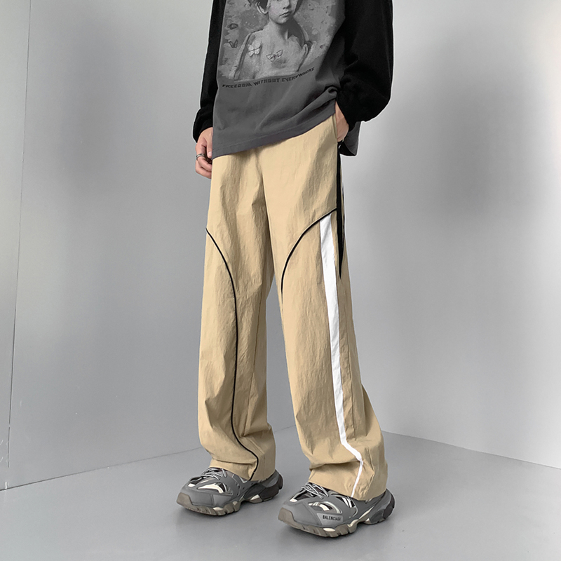 Pants 2025 – Men's y2k Striped Baggy Cargo Pants Sweatpants Sportswear Wide Leg Harajuku Track Pants Trousers men Korean Autumn Clothes | Longyouyou