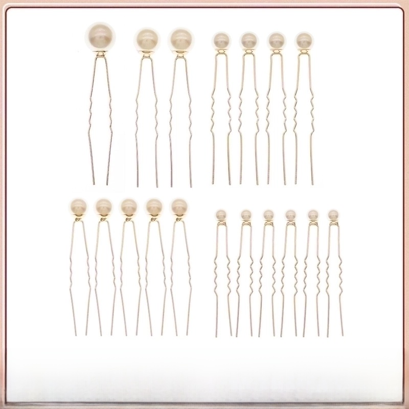 18 Hairpin Set Size Mix And Match Pearl U-shaped Pin Jewelry Daily Ball Head Hairpin