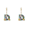 (US Local)PET Double Sided Special Shaped Easter Alphabet DIY Diamond Painting Keychain