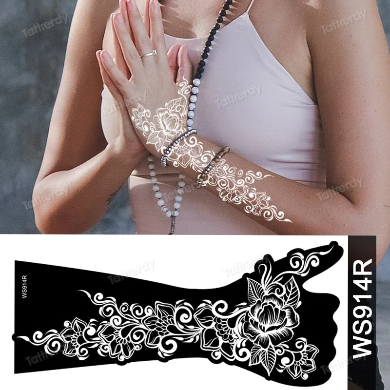 1 Sheet Flower Lace Henna Stencil Body Art Temporary Tattoo Sticker Airbrush Print Stencil Stamp Plates Template Mandala Wedding