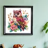 Flowers And Animals Couple Blue Jay-Full Embroidery 3 Strands 11CT Stamped Cross Stitch-40*40CM