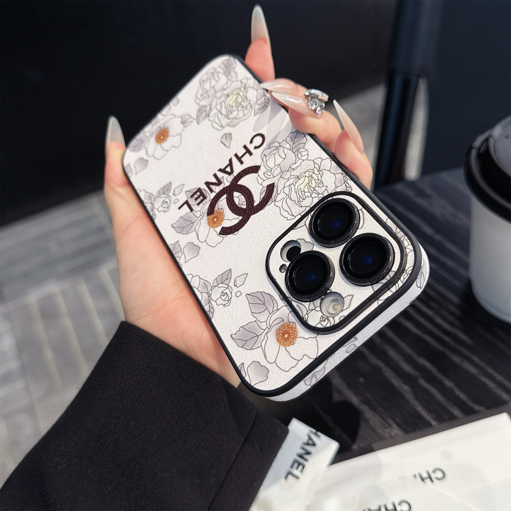 Exclusive Design Chanel Camellia Leather Apple iPhone Case
