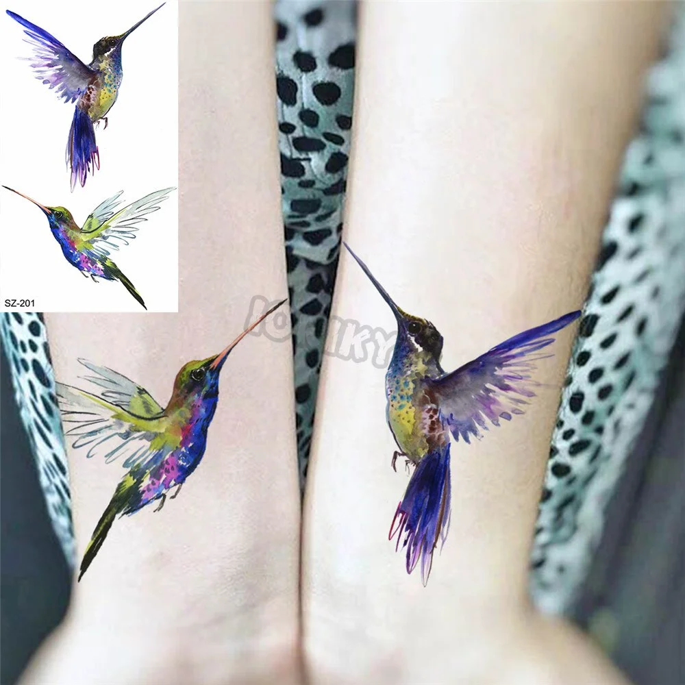 Hummingbird Small Temporary Tattoos For Women Girls Realistic Dandelion Butterfly Fake Tattoo Sticker Minimalist Forearm Tatoos