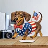 Independence Day Acrylic Diamond Painting Tabletop Ornaments Kit (Dachshund)