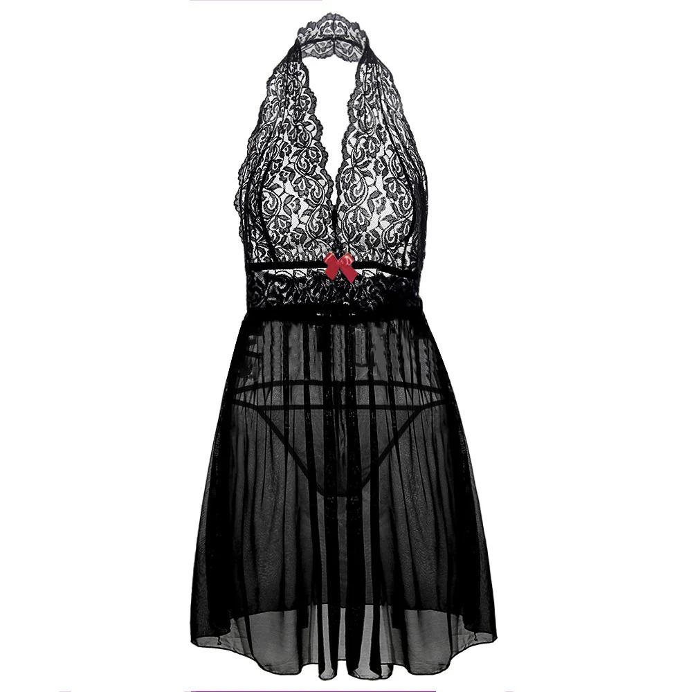Sexy Lingerie Lace Neck Nightdress