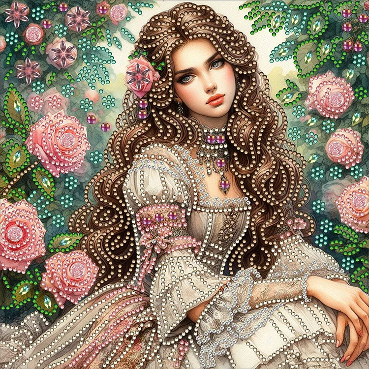 Literary Lady In The Garden 30*30CM (Canvas) Special Drill Diamond Painting gbfke