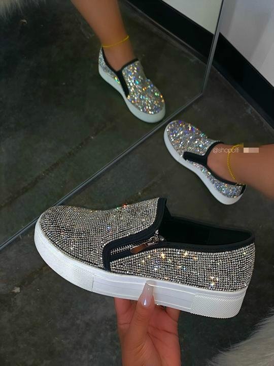 Colorful Diamond Slip On Flats -loafers